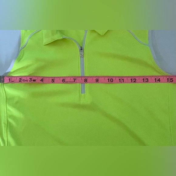 Slazenger Polo Women Size Medium Yellow Fluorescent Core Tech Sleeveless Golf - Picture 5 of 6